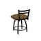 Holland Bar Stool Co 18" Low Back Swivel Vanity Stool, Black Wrinkle, Canter Saddle Seat 41118BW012 - alternate 5
